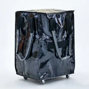 Foldable Reusable Grocery Trolley - Large Capacity Waterproof Shopping Tote with Wheels, Portable Rolling Laundry basket for Grocery, Household Camping & Travel (Multiple Colors)