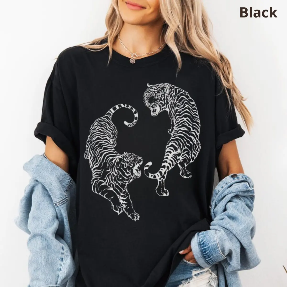 Comfort Colors Retro Tiger Graphic Tee, Vintage Animal Shirt, Classic Streetwear T-Shirt, Bold Wildlife Shirt