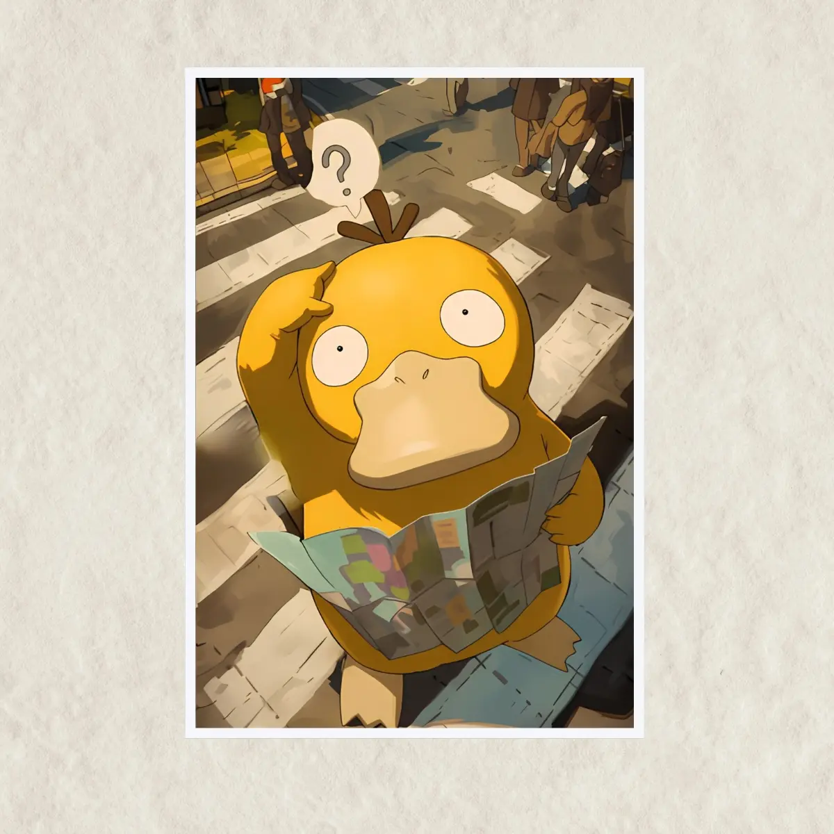 Psyduck Poster, Japanese Style Inspired Anime, Unframed Wall Art, Home Decor