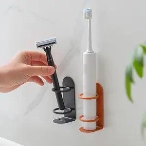 2pcs Wall-Mounted Toothbrush Holder, Toothbrush Storage, No Drilling Required, Durable Material, Ergonomic Design, Bathroom Accessories, RV Bathrooms