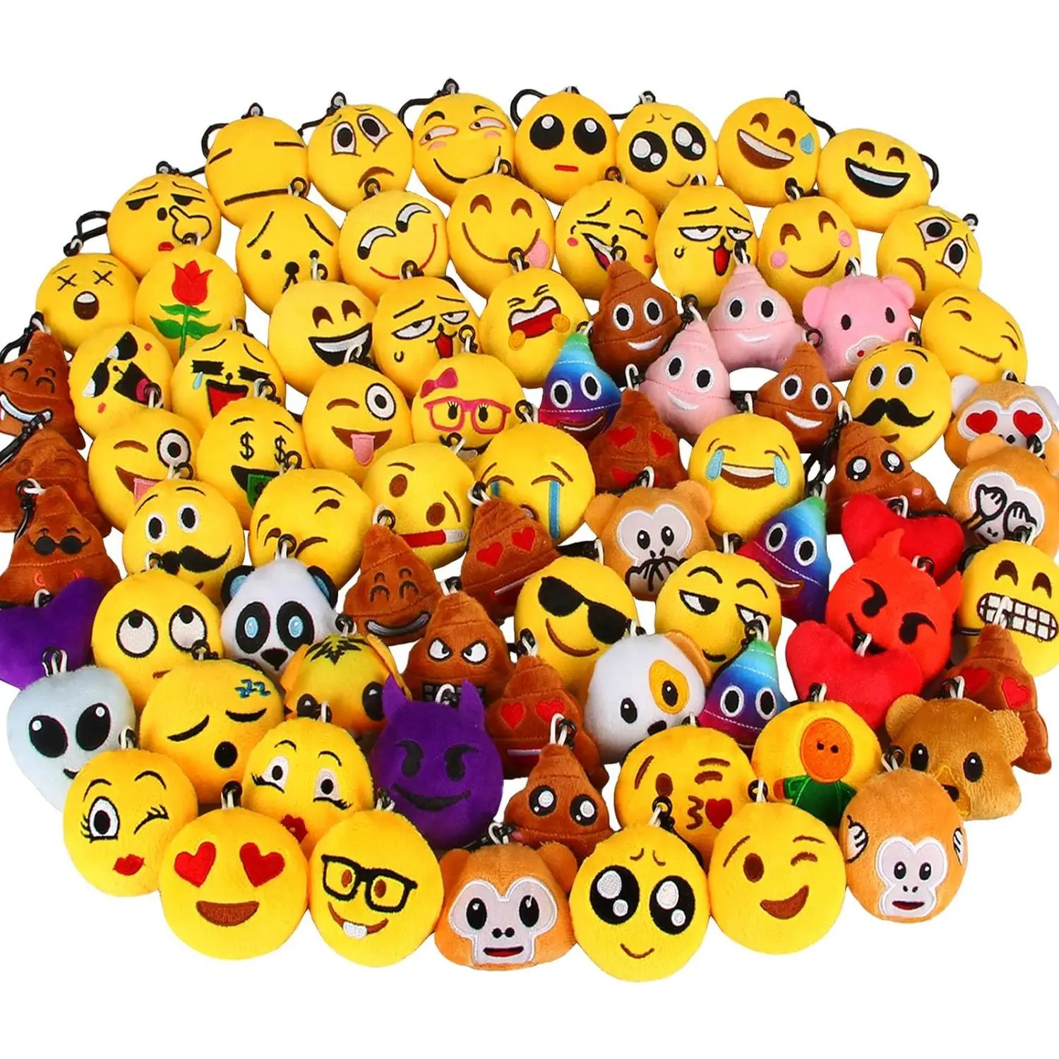 Pocket-Sized Expressions: Mini Emoticon Keychain Plushies – Share Smiles Everywhere! (One per order, sold separately)