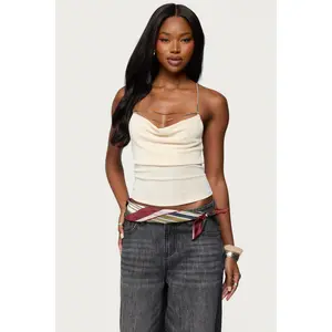 Khloey Chain Cowl Neck Top