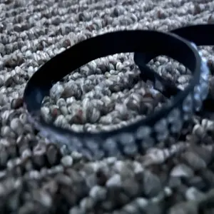 Silicone Gem WristBands - Black Silicone Bracelet with Gemstone Background