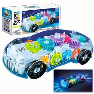 360 °   Rotating Transparent Toy  with Multicolor Lights and Cool Music, Even More Awesome at Night. Perfect as a Christmas Gift or Birthday Present. Batteries Not Included