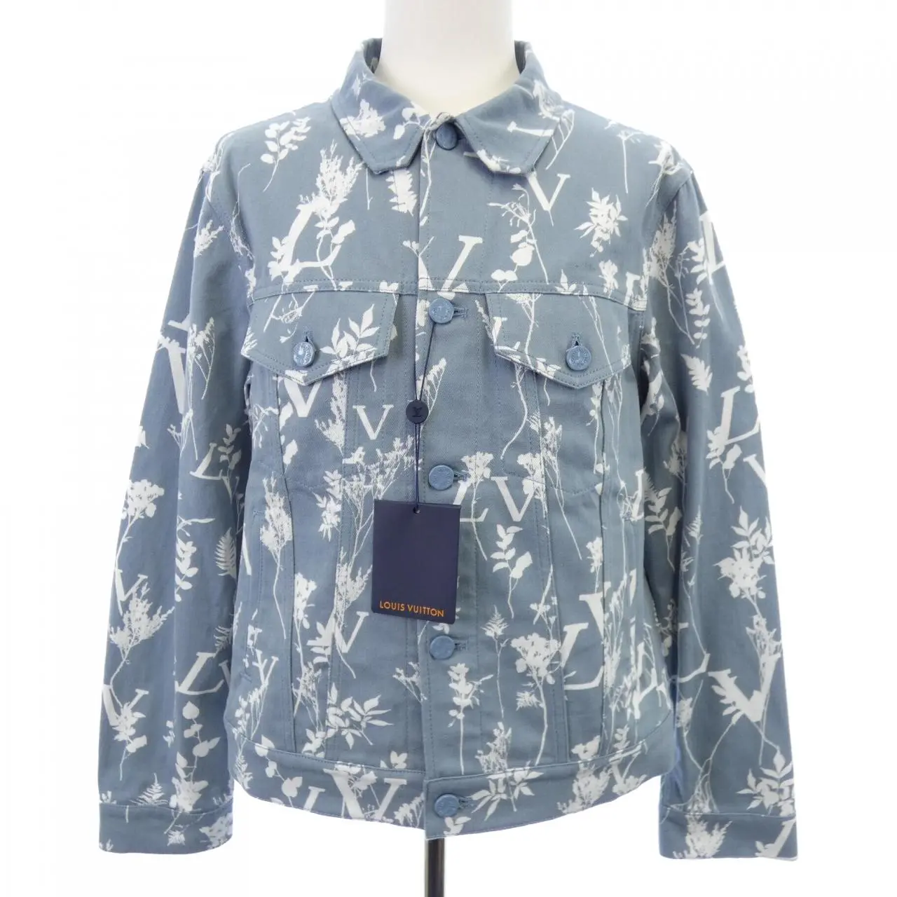 Pre-owned Louis Vuitton Denim Small Leather Goods DNA Leaf Jacket