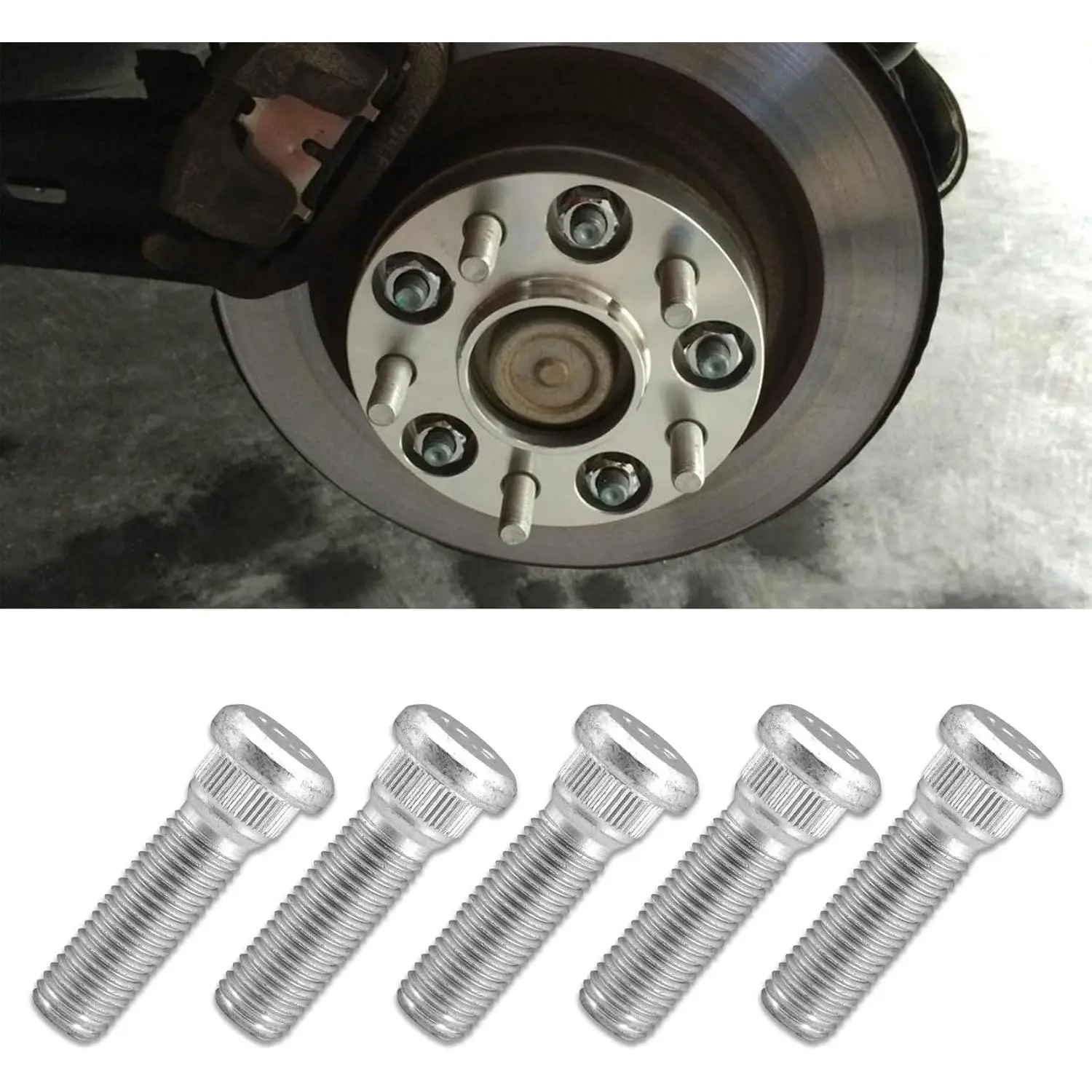 5PCS M12x1.5 Car Wheel Studs - Easy to Install Lug Bolts for Securing Wheel Hubs, Essential Car Fasteners Compatible with Toyota Sienna Avalon Echo, Lexus ES350 GS400, Chevy Scion Pontiac, Replaces OEM #90942067 #90942-02037