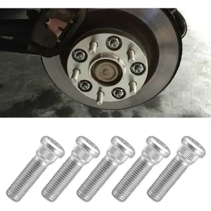 5PCS Car Wheel Studs, M12x1.5 Essential Car Accessories Lug Bolts Secure Wheel Hubs Compatible with Toyota Chevy Lexus Scion Pontiac Replaces OEM #90942067, 90942-02037 (5PCS)