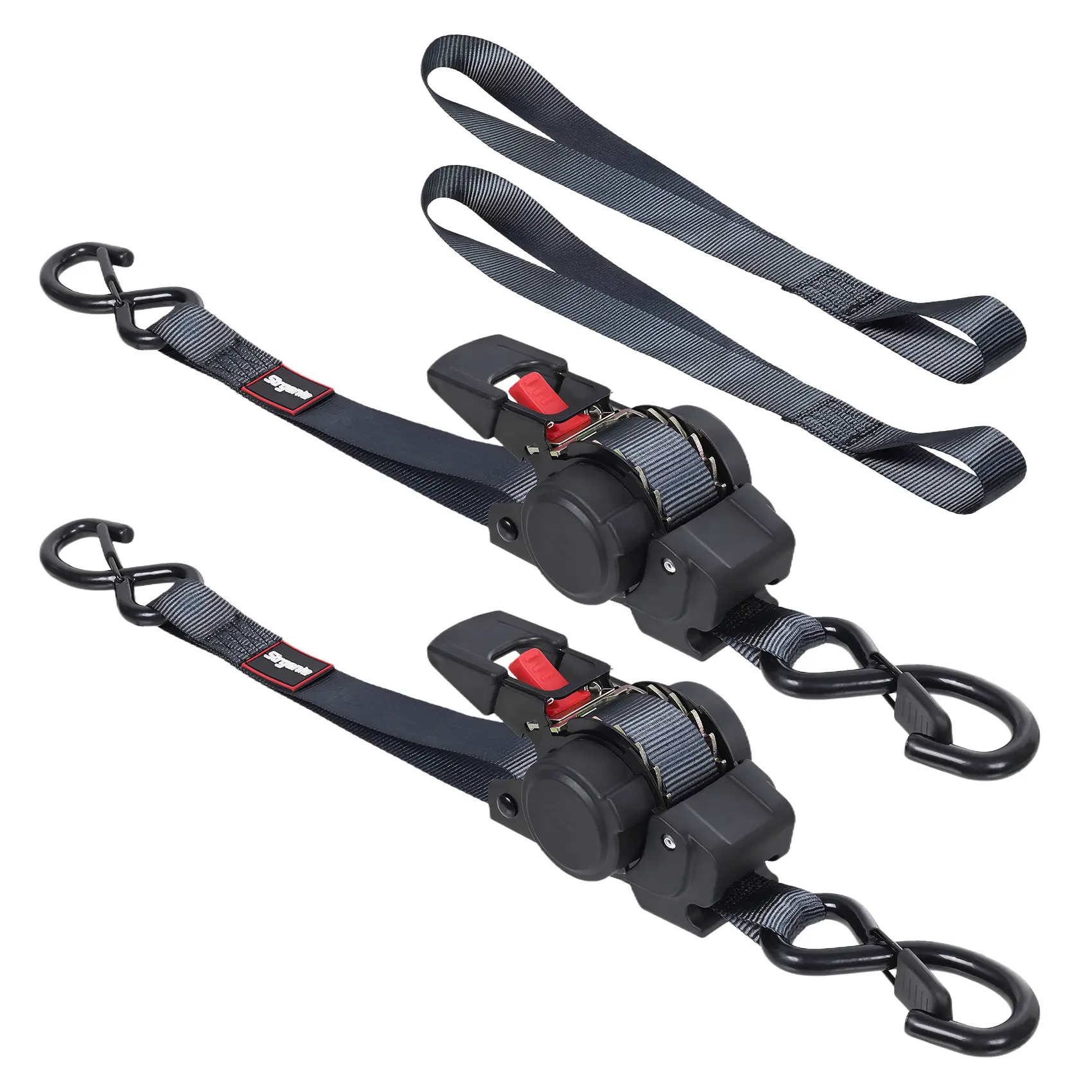 Self Retractable Tie Down Ratchet Straps 1IN 12FT | Automatic Cargo Tie Down Straps for Trucks, Motorcycle, Boat, ATVs, Hauling 2pcs