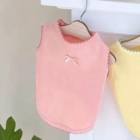 Cute Macaron Pet Vest for Small Dogs & Cats, Soft Breathable Two-Legged Shirt, Spring Summer Apparel in Colors, Puppy Clothes