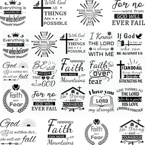 5 Sheets Bible Verse Rub On Transfer Stickers, Inspirational Christian DIY Decals Jusus Faith Furniture Decorative Transfers for DIY Scrapbooking Photo Albums,10 * 30cm