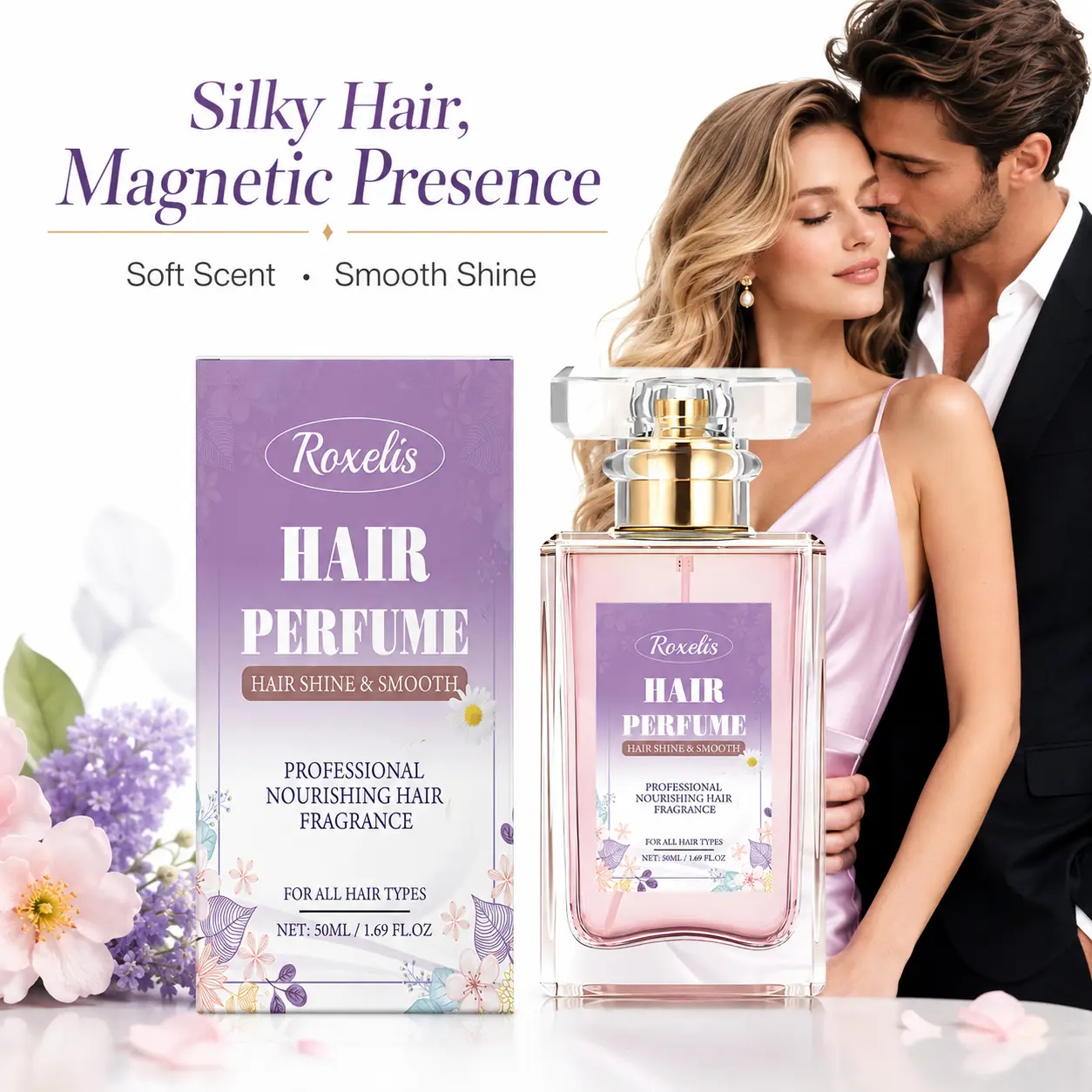 Hair Perfume for Women Long Lasting - Silky Shine Smoothing Fragrance Mist, Nourishing Hair Care with Soft Floral Scent, Great Christmas Gift for Her long-lasting edp exotic fruity Eau de Parfum Spray Mood Enhancer