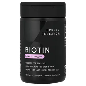 Sports Research Biotin, 5,000 mcg, 120 Veggie Softgels