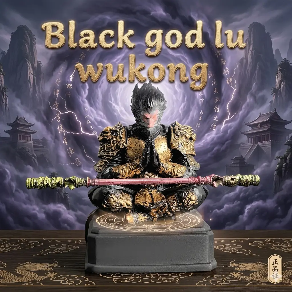 Wukong Monkey King Cartoon-Style Resin Statue, Black Mythology Journey Theme Decor, Journey to the West Game Peripheral, House Decoration Figurine