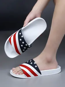 Men's Indoor Home Slippers, Soft Comfortable Bathroom Shoes, Men's Eva Flat Sole Thick Sole Outdoor Beach Sandals, Summer, Slide Slipper