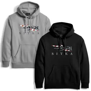 SITKA America Flag Hoodie, Hunting Outdoor Gear, Unisex Classic Pullover, Memorial Day Casual Tee, Icon Optifade Tactical Wear, Hunting Clothing For Men/Women