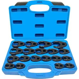 19PC 3/8" and 1/2" Drive Jumbo Crowfoot Flare Nut Wrench Set, Metric Tool 8 to 32 mm Sizes,Flare Nut Wrench set for 3/8in and 1/2in Drive Ratchet.