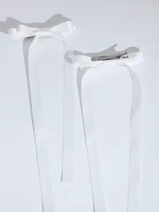 Women's Sweet Bow Hair Clip Set, Long Dual-Layer Ribbon Ponytail Holder, Casual & Stylish Hair Accessories for Women