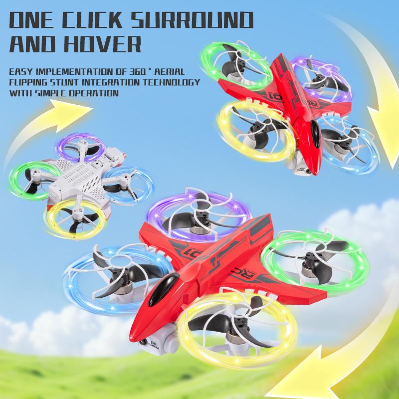LED Light Stunt RC Quadcopter, Beginner-Friendly Drone Toy, Durable Remote Control Airplane, Perfect for Outdoor Entertainment and Gifting
