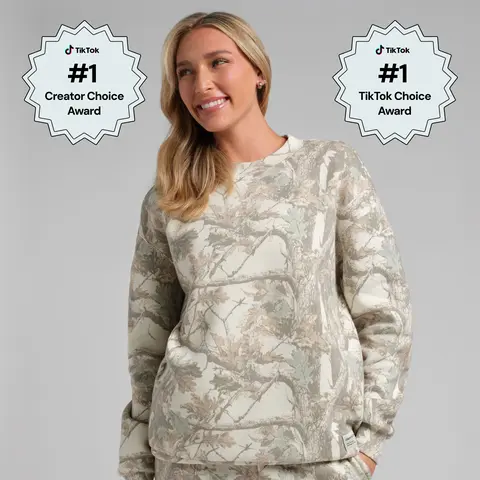 Comfrt | The Camo Crew | Soft Oversized Fit Cotton Camo Crewneck Pullover Sweatshirt