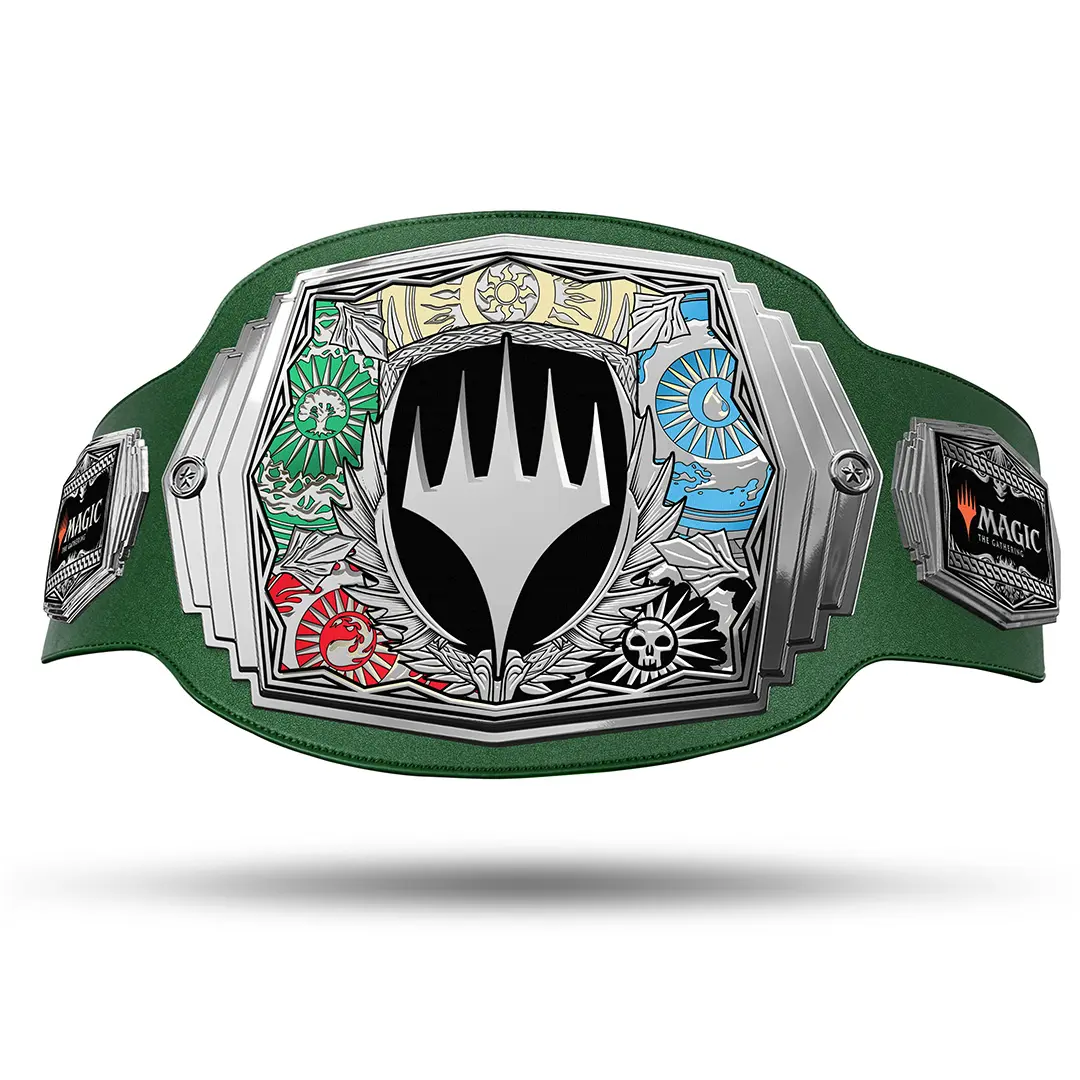 Green Leather / Silver Metal