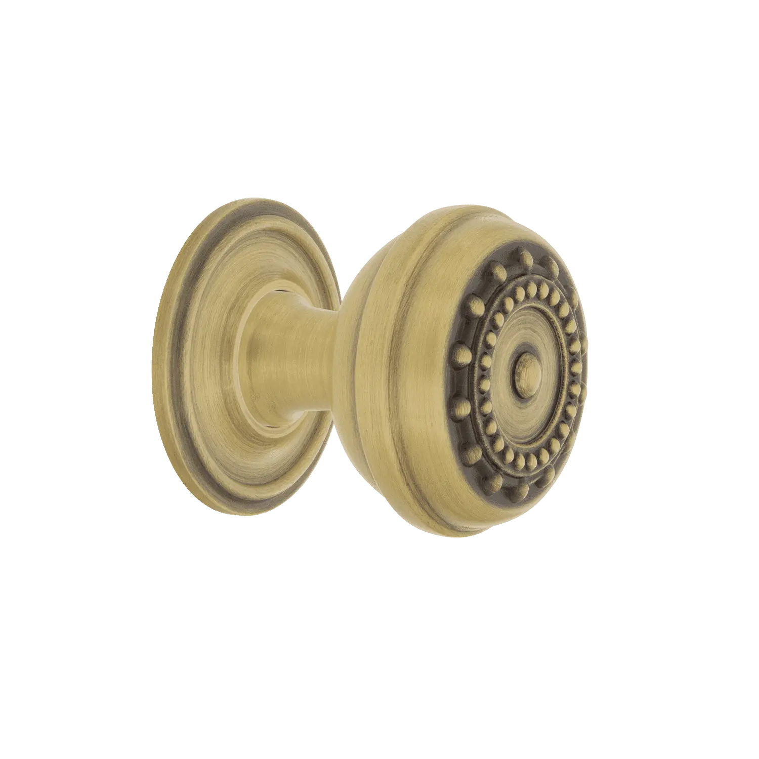 Meadows Brass 1 3/8" Cabinet Knob with Classic Rose in Antique Brass