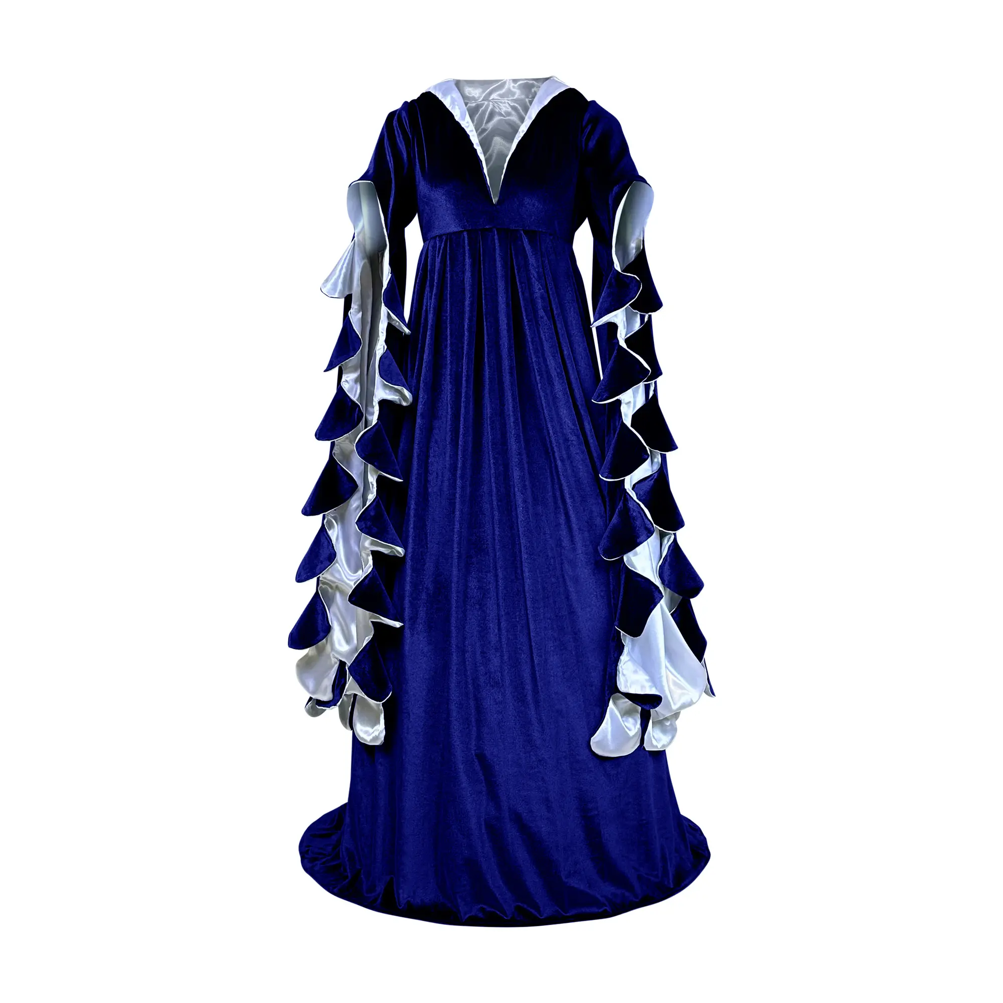 Scalloped Renaissance Dress, SCA, RenFaire Medieval Gown, LOTR Victorian Costume Regular and Plus Size