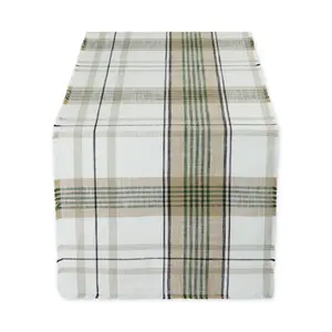 Design Imports Green House Plaid Table Runner