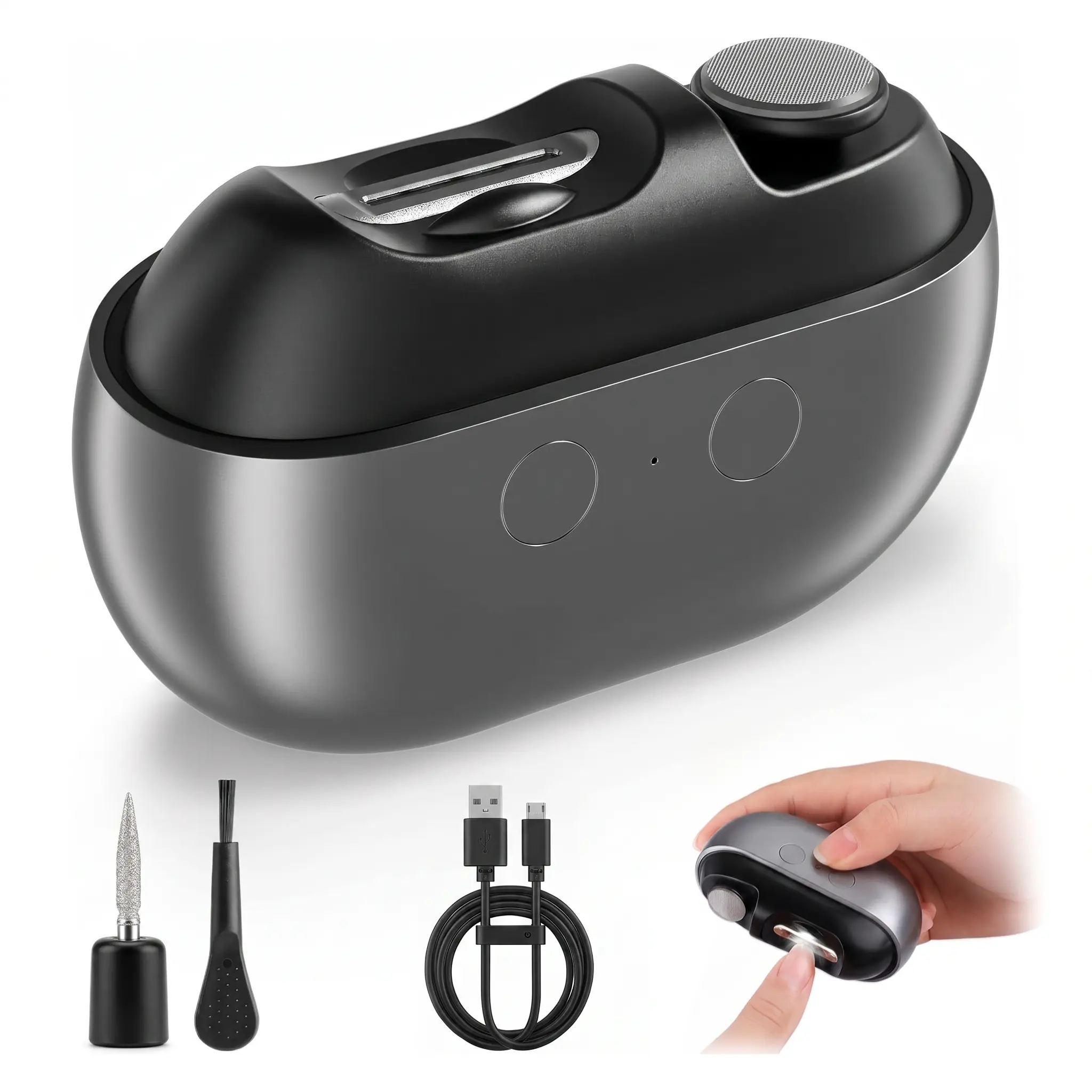 Advanced Electric Nail Clipper, Automatic Nail Trimmer & Polisher with LED Light, Magnetic Cover, Nail Clipping Storage, USB Rechargeable, Safe 2-Speed Modes for Seniors, Kids, and Adults, Gift for Parents, Manicure and Nail Care Tool
