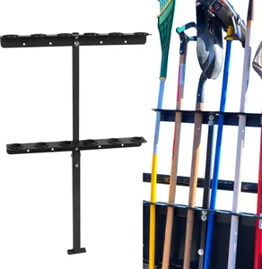 Landscape Hand Tool Rack for Truck Trailer, Vertical Hand Rack for Landscaping, Garage or Shed Walls Holds, 6 Tools for Shovels,Rakes,Hoes