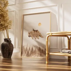 [SALE UP TO 50% + FREE SHIP]  Appa Flying Bison Watercolor Print  Avatar the Last Airbender Inspired Anime Art