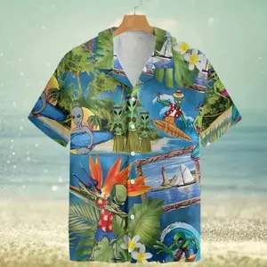Art Alien Tropical Summer Trending Hawaiian Shirt