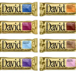 David Protein Bar Box - 12ct Pack with choice of Chocolate Chip, Peanut Butter, Red Velvet, Cinnamon Roll, Blueberry Pie & Cake Batter Flavors