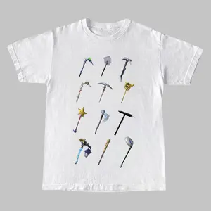 Trendy Cotton T-shirt Featuring Fortnite Pickaxe Collection Graphic Fun Gift Idea for Men