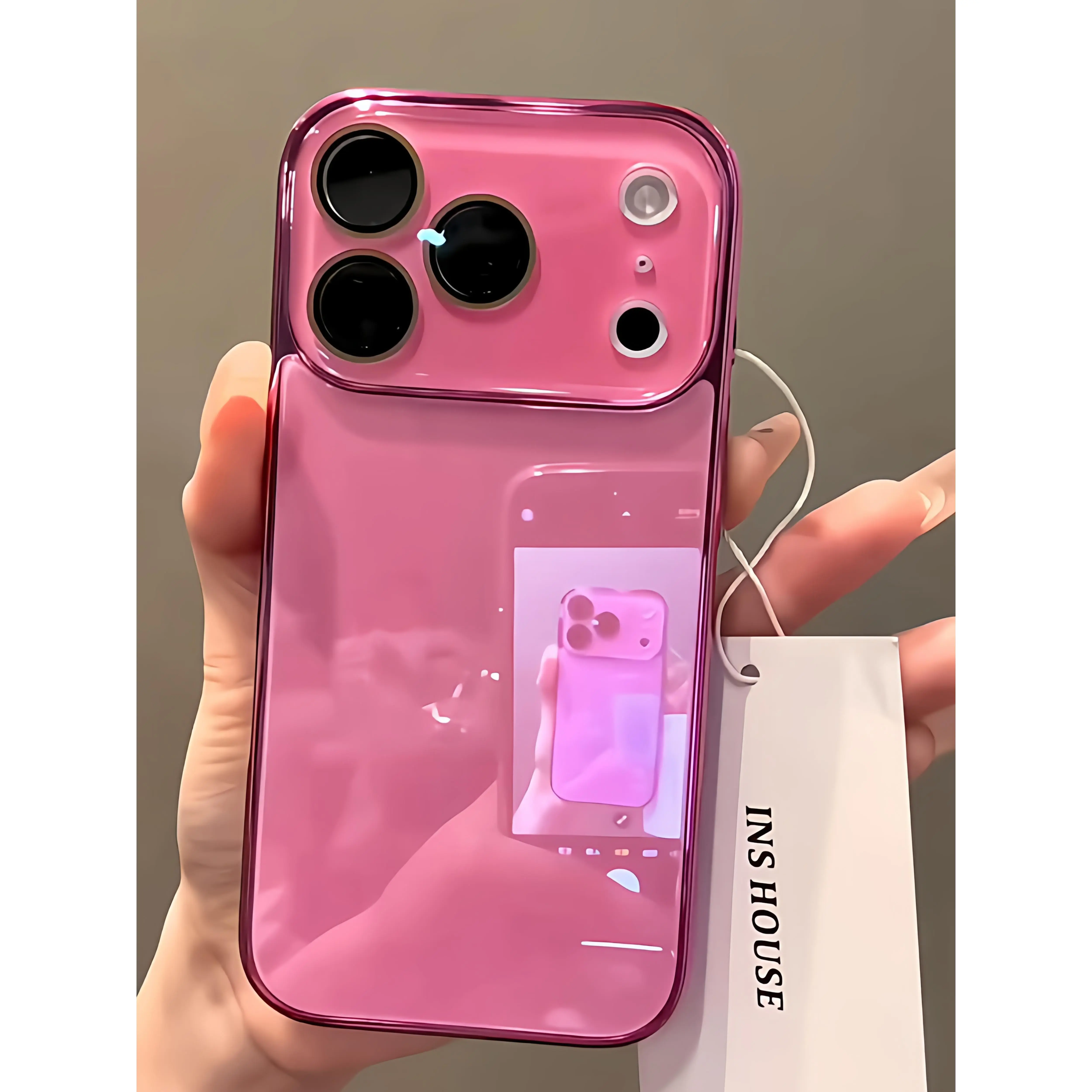 Women's Minimalist Crystal Glass Smartphone Case with Lens Protection Film, Luxury Protective Accessory for iPhone 13/14/15/16/17 Pro Max, Compatible with Handheld Cellphone Devices