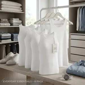 Men's Moisture-Wicking Breathable Cotton Tank Undershirt Pack - Comfortable White or Grey/Black Multi-Pack for Daily Wear, Sports, Gym Workout, Casual Undershirts, Essential Basic Clothing, Lightweight and Soft Fabric