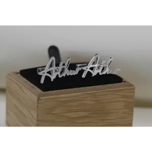 Personalized Cufflinks - Handmade Engraved Name Cufflinks for Wedding, Groom, Groomsmen