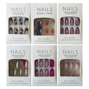 144 Piece Nail Art Set, DIY Nail Art, Various Styles Full Coverage False Nails, Includes Jelly Glue Scrubbing Stick, Enhance Your Elegance, Nail Styling