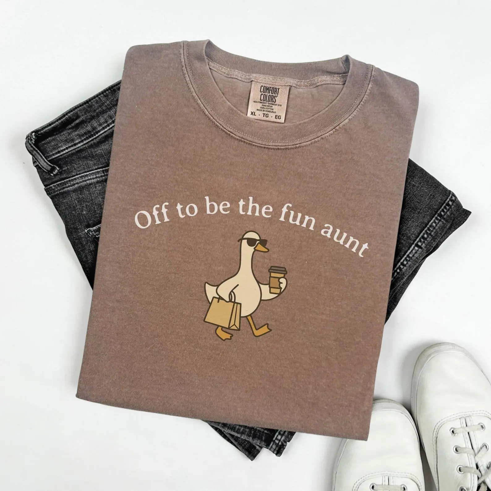 Auntie Shirt, Funny Aunt Goose Comfort Colors T-shirt, Gift for Aunt, Aunt Gift, Pregnancy Announcement for Sister, Future Aunt Tee