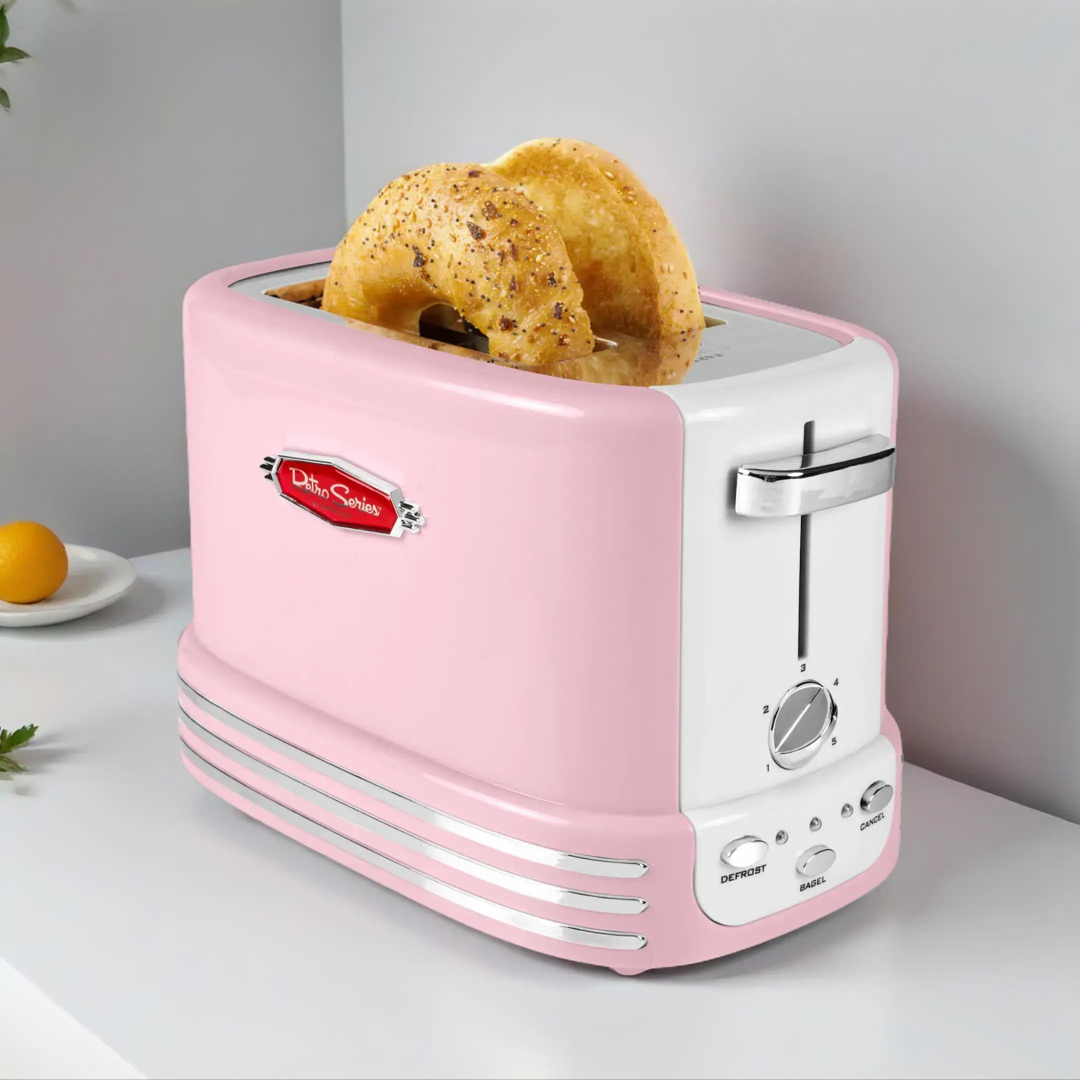 Retro 2-Slice Toaster, Pink Retro 2-Slice Toaster, Pink
