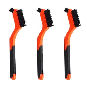 3pcs Wire Brush Set - Nylon Bristles for Cleaning and Detailing | Ergonomic Grip with Mini Head & Hanging Hole