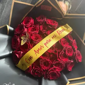 Miami Area Only - 40 Red Roses Bouquet with personalized message - FREE DELIVERY