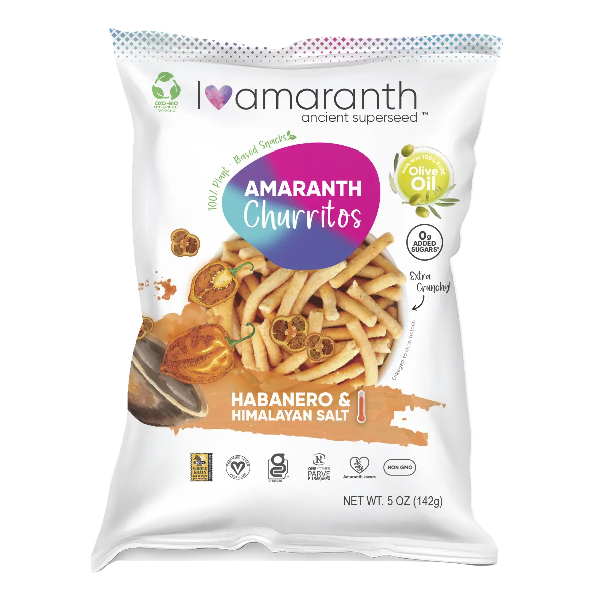 Iamaranth Churritos - Habanero + Himalayan Salt