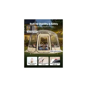 VEVOR Pop up Bubble Tent, 12x 11.1 ft Waterproof UV-Resistant, Clear Camping Tent Shelter, Outdoor Garden Dome Igloo Tents with Windows, 540 Panoramic View, for 10-12 Persons Patio Backyard