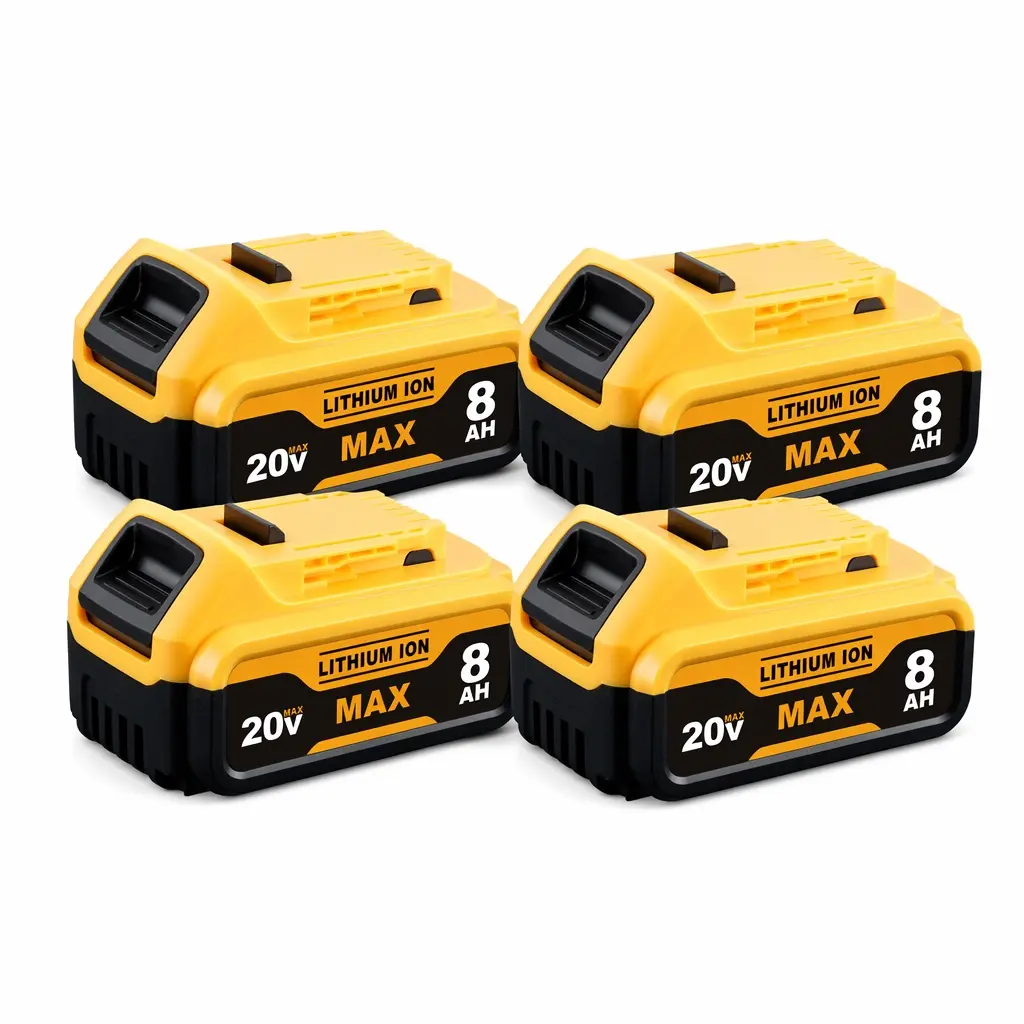 8.0Ah Battery Replacement for DeWalt 20V MAX, Lithium Ion Battery Compatible with DCB200 DCB205 DCB203 DCB201, Extended Runtime Rechargeable Battery Pack for Cordless Power Tools