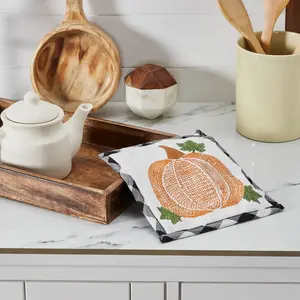 Sable Ann Buffalo Check Pumpkin Pot Holder