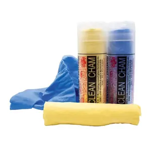 Synthetic-Chamois Cleaning Towel + Storage Case - Super Absorbent - Scratch-Free