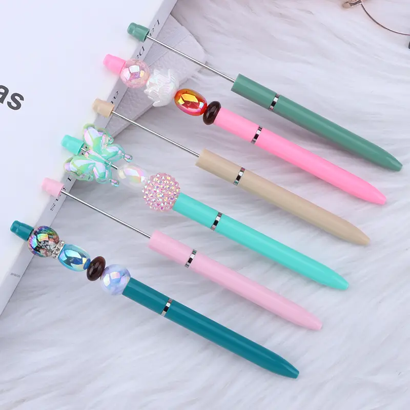 7 Pens 1W (Non-Refillable) Beadable Pens WHOLESALE BULK Beaded Ballpoint Pen 1.0mm Medium DIY with beads and focals Ships from California