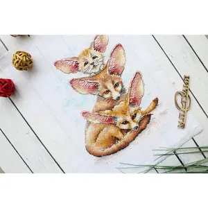 Fennec Fox Family SM-509 Counted Cross Stitch Kit