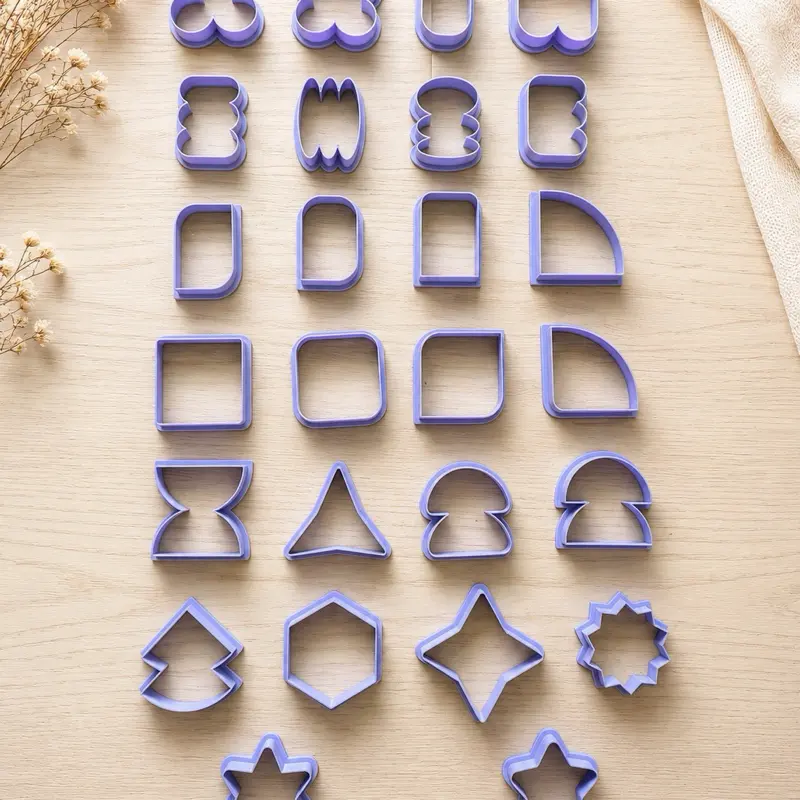 26 Geometric Clay Cutters Set, Cookie Cutters, Polymer Clay Tools, Fondant Cutters