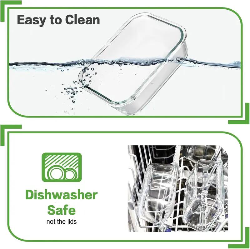 12-Pack Glass Food Storage Containers | 4-Color Airtight Lids | Meal Prep Essential for Weekly Planning | TikTok Home Organizing Hack